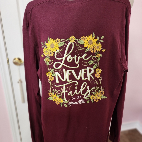 Blessed Girl Women's Long Sleeve Tee - Burgundy - Picture 3 of 3